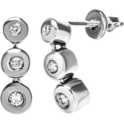 Blink-Blink Zaujímavé diamantové náušnice z bieleho zlata 3148BDG