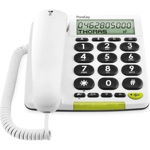 Doro Doro PhoneEasy 312cs телефон за възрастни хора, бял (380007) Телефонни апарати