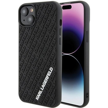 KARL LAGERFELD Кейс Karl Lagerfeld 3D Rubber Multi Logo за iPhone 15 Plus, черен (3666339164324)