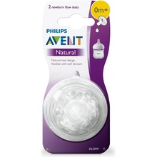 Philips Avent dudlík na kojeneckou láhev natural 1 otvor transparentní 2 ks