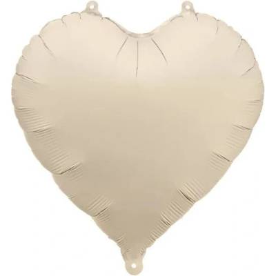 Party Deco Фолиев Балон Сърце - Матов Бежов, 35 см (fb9t-013j)