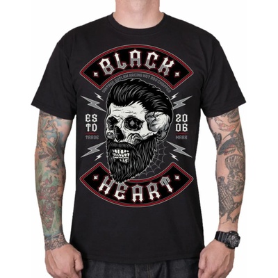 Black heart мъжка тениска black heart - beard skull - ЧЕРЕН - 9748