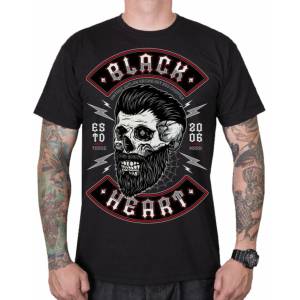 Black heart мъжка тениска black heart - beard skull - ЧЕРЕН - 9748