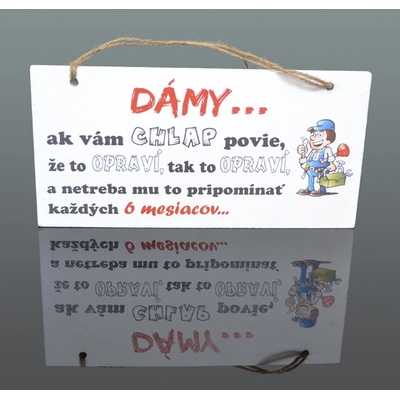 Drevená tabuľka obdĺžnik 20x10cm Dámy