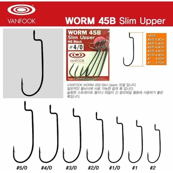 Vanfook Offsetový háček 45B Slim Upper vel.1 7 ks