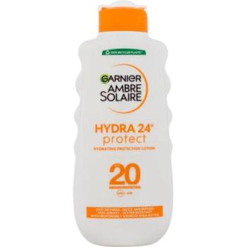 Garnier Ambre Solaire Hydra 24H Protect SPF20 водоустойчив слънцезащитен лосион с хидратиращ ефект 200 ml