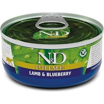 Image 1 of Farmina N&D PRIME Cat Lamb & Blueberry Adult GRAIN FREE - консерва за котки в зряла възраст, с агнешко и боровинки, БЕЗ ЗЪРНО, 70 гр Италия PND070010