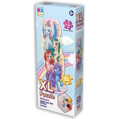 KS Games Пъзел KS Games от 52 XXL части - Еднорози (28614)