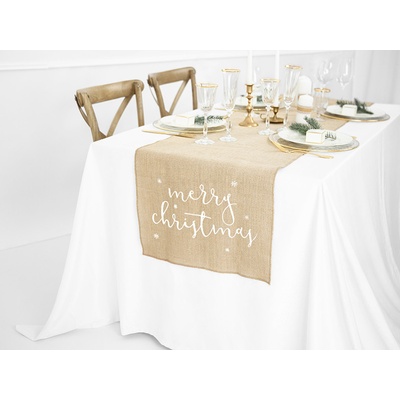 PartyDeco Vánoční běhoun juta 50x250cm