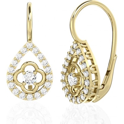 Couple visací náušnice Amanda žluté zlato se zirkony 6630371-0-0-1