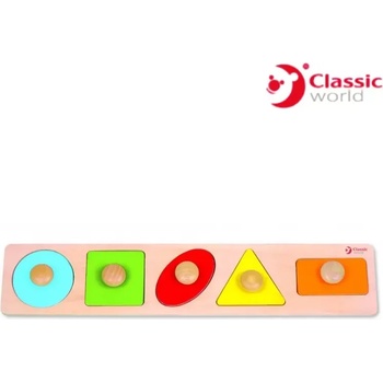 Image 1 of Classic World Дървен пъзел с геометрични фигури - Classic World