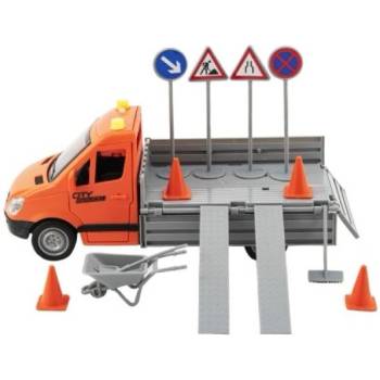 Teddies Авто пътна поддръжка пластмаса 25см на инерция на батерии със звук със светлина