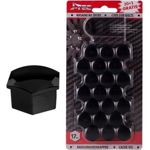 Jacky Auto Sport Kryty šroubů na disky kol J-TEC 17 mm, plastové, černé, 20 ks
