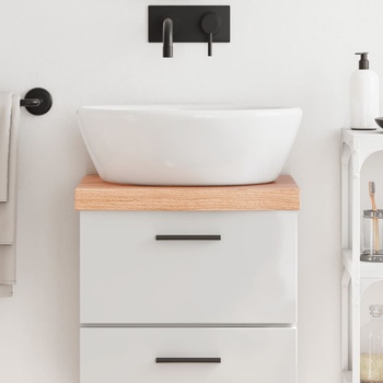 Image 1 of vidaXL Плот за баня светлокафяв 40x30x(2-6) см обработено дърво масив (3156091)