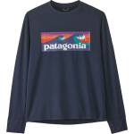 Patagonia Детска спортна тениска Patagonia Kid's L/S Cap SW T-Shirt Sport shirt - Boardshort Logo: New Navy (704-4467-0414)