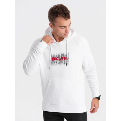 Ombre Clothing Pánska mikina s kapucňou Galgaliel biela