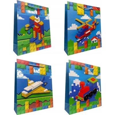 Darčeková taška pre deti M kocky 3D mix