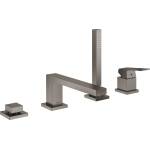 GROHE Eurocube - Смесител за монтаж на ръба на ваната, 4-отворен монтаж, матиран Hard Graphite 19897AL1 (19897AL1)