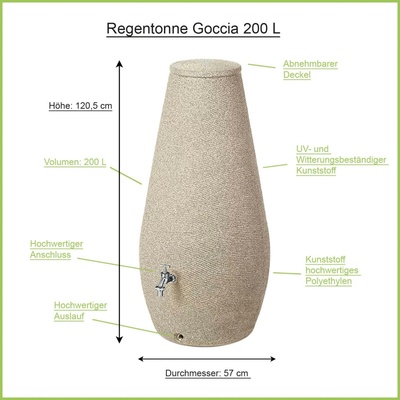 Prosperplast DROP sláměný granit 200l