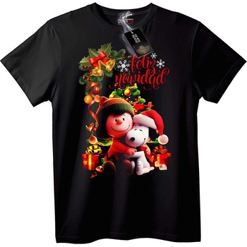 NOONEBRAND Тениска Весела Коледа с Charlie Brown & Snoopy - 2XL, White