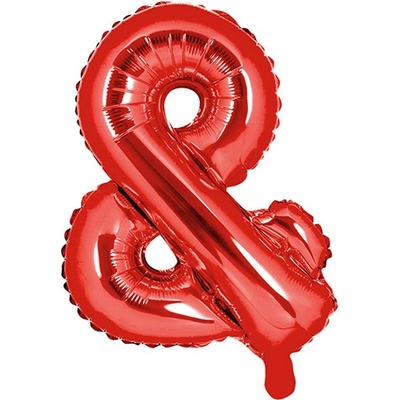 PartyDeco Fóliový balón Mini Ampersand & červený