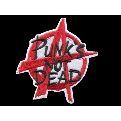 Nášivka PUNK´S NOT DEAD áčko vyšívaná zažehlovací
