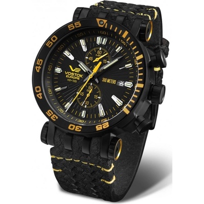 Vostok Europe VK61/575C589 Černý kožený řemínek