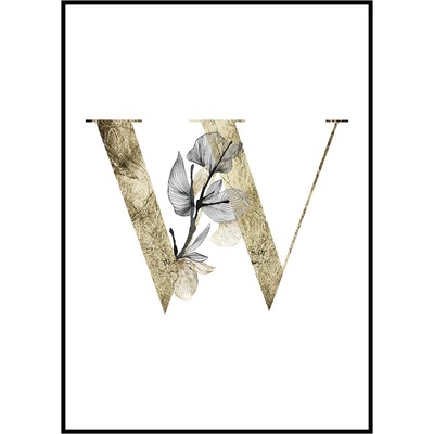 Jen tak z lásky Plakát První písmeno jména - zlatá Rozměr plakátu: 30 x 40 cm, Materiál plakátu: 200 g papír, Pozadí: Bílá, Písmeno: W