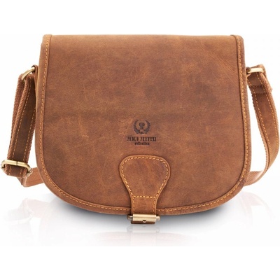 Paolo Peruzzi kožená crossbody kabelka T-39 hnědá