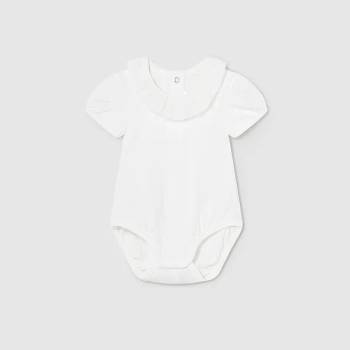 Mayoral Бяло късо боси за новородено момиче с якичка Майорал