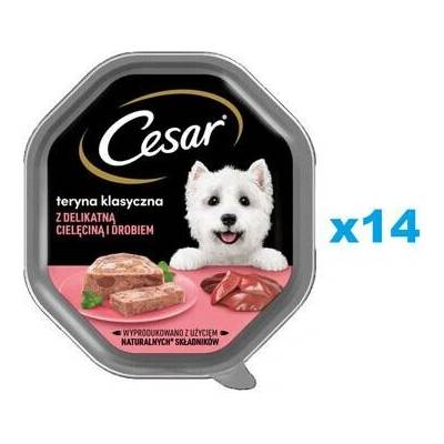 Cesar Adult terina s jemným telecím a drůbežím 14 x 150 g