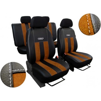 Autopoťah Pok-ter GT hnedo-čierne Alcantara-koža