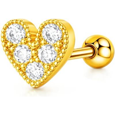 Solla Heart Sparkle dámska náušnica z ocele 304 zlatá CH-Z-NA35