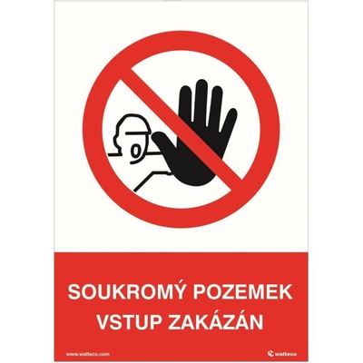 Walteco Soukromý pozemek vstup zakázán, 148x210mm, formát A5, samolepka Množství: 10 ks , 20778BP2