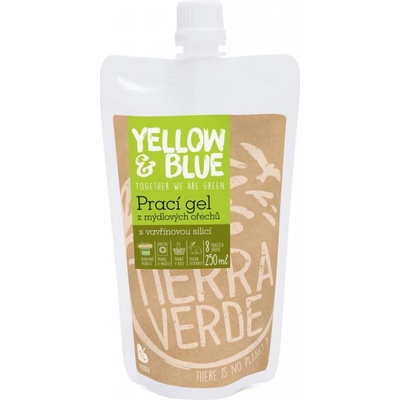 Yellow & Blue prací gél z mydlových orechov so silicou vavrínu kubébového 250 ml