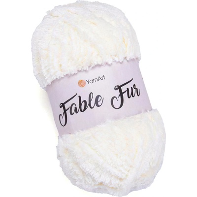 Pletací příze YarnArt FABLE FUR 966 smetanová, efektní, 100g/100m