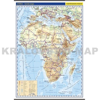 Afrika - školní obecně zeměpisná mapa
