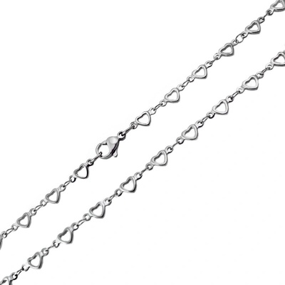 BM Jewellery Řetízek srdce z chirurgické oceli S11093040