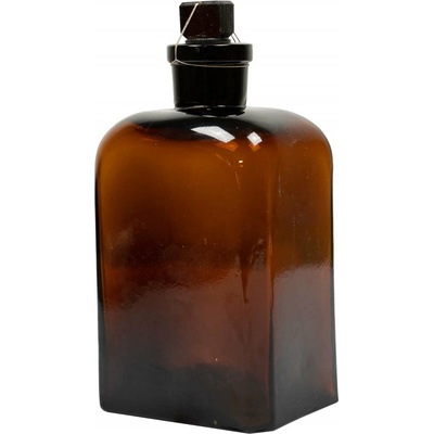 Fľaša sklenená hranatá s brúseným hrdlom 500ml HNEDÁ