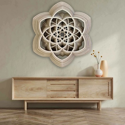 SENTOP | Dřevěná mandala – vrstvená 3D dekorace pro harmonii domova | SENTOP PR0456
