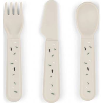 Done by deer Детски прибори за хранене Foodie Confetti пясъчен цвят 3 части (1236589)