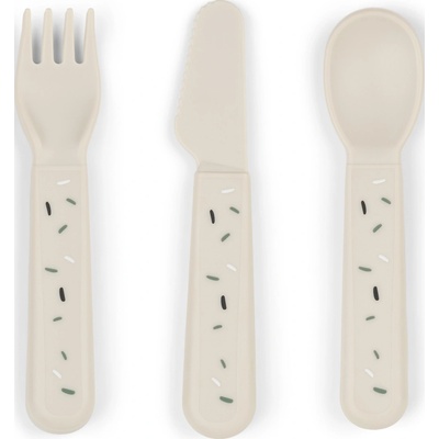 Done by deer Детски прибори за хранене Foodie Confetti пясъчен цвят 3 части (1236589)