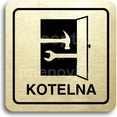 ACCEPT Piktogram kotelna - zlatá tabulka - černý tisk