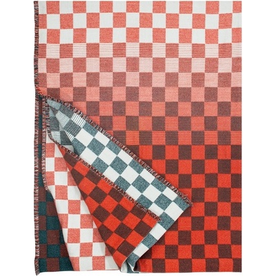 Merino deka Shakki zeleno-červeno-bílá 130x180