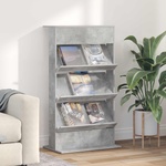 vidaXL Етажерка за списания Циментено сиво 70 x 41 x 126 см (899530)