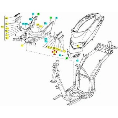 Piaggio Stupačka Liberty - levá 656030500C