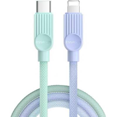 Essager ES-X73 opletený nabíjecí a datový USB-C na Lightning 1m mentolovofialový
