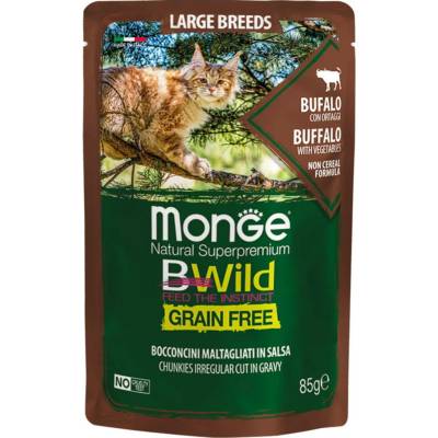 Monge Cat BWild Grain Free Adult Large Breed buvol 85 g
