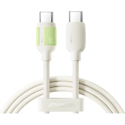 JOYROOM Здрав кабел с бързо зареждане и светещ накрайник за устройства с USB-C порт (120 см) - Joyroom USB-C to USB-C Fast Charging Cable With Fluorescent Tip 60W (бежов) (S-A53)