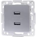 Aigostar - USB захранваща розетка без рамка 2x USB-A сребриста (AI2951)